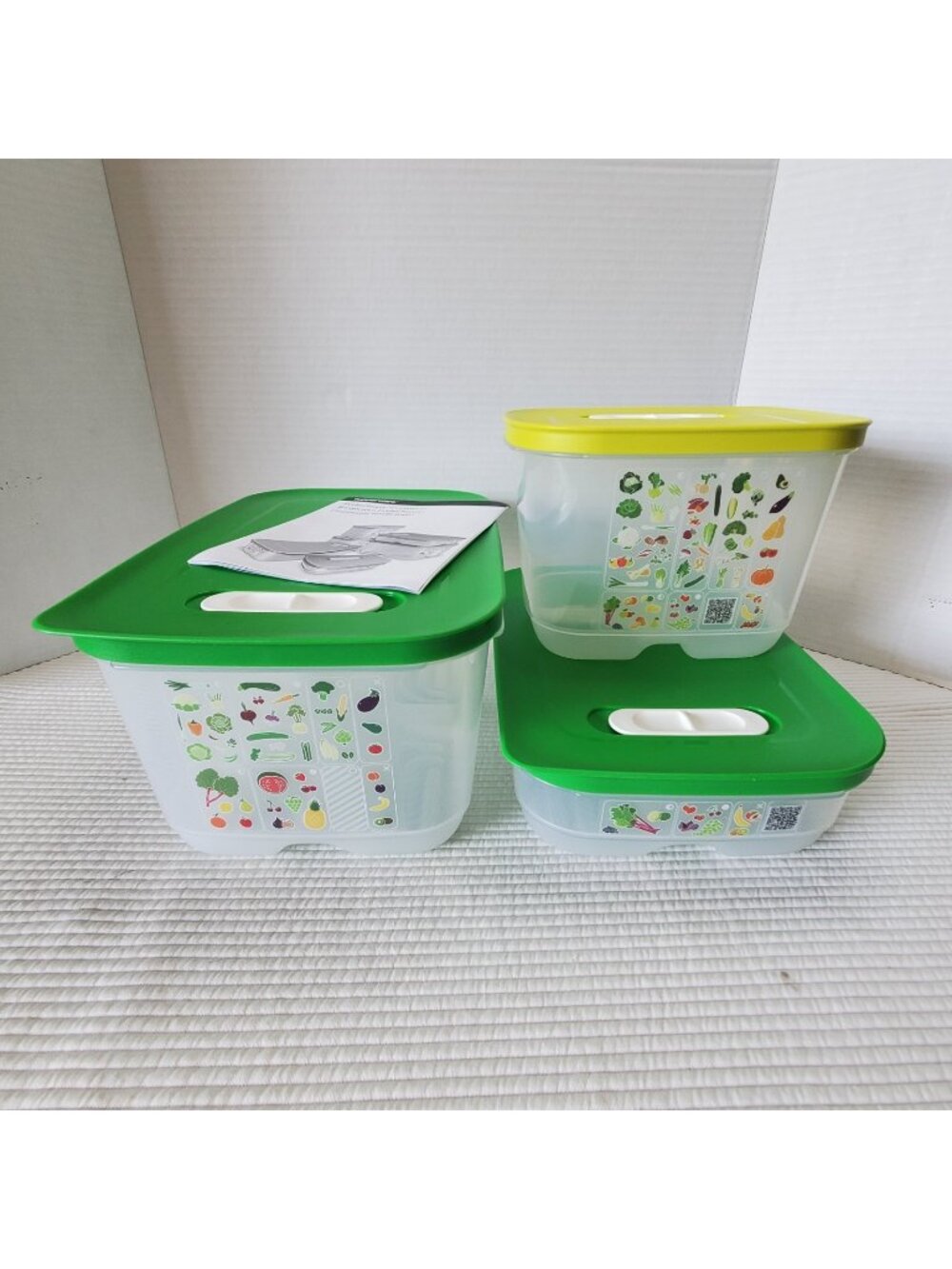 3 Tupperware Fridge Smart Containers New Vented 1 Gal 4.4L 1.8L Fruits Veggies